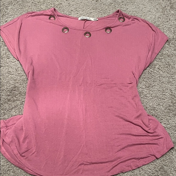 Liberty Love Tops - Liberty Love Short Sleeve Top with Eyelet Accents